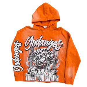 Streetwear personnalisé, pulls à capuche et pantalons évasés, lavage en fondu avec motif sérigraphié, ensemble de survêtement assorti en deux pièces - Product Image 1