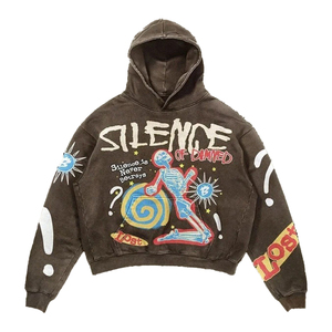 Nouveauté 2024 – Sweats à capuche personnalisés grande taille pour hommes, style hip-hop urbain, 100 % coton doublé, imprimés, décontractés, sportifs, anti-rétrécissement - Product Image 2