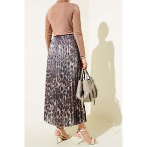 Mixed Pattern Pleated <b>Skirt</b> Silver - Product Image 1