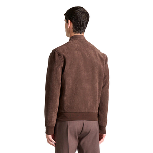 Winter New Products Custom Logo Brown Wholesale Vintage Suede Bomber <strong>Jacket</strong> - Product Image 3