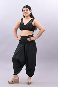 Pantalones de pierna ancha de algodón para mujer, novedad de verano, pantalones bombachos holgados hechos a mano, pantalones informales de cintura alta, pantalones bombachos de algodón, pantalones Hippie bohemios - Product Image 3