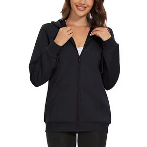 Sudadera con Capucha Casual de Invierno para Mujer, Manga Larga, Algodón/Fibra de Bambú, Antibolitas, Transpirable, Talla Grande, Diseño Forrado - Product Image 4