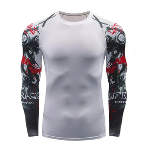 OEM Rash Guard and Spats Set Negro Rush Guard Hombres Rash Guard Top Ropa deportiva Premium Todos los deportes Unisex con personalización - Product Image 2