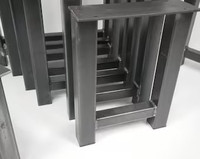 Pieds de table réglables en hauteur en acier inoxydable avec couleur personnalisée pour usage domestique ou professionnel, revêtement poudré noir