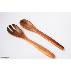 Ensemble de saladier en bois d'acacia à mains de 12 pouces, manche en bois et résine, outils de brassage de salade, serveurs à salade en bois - Product Image 3
