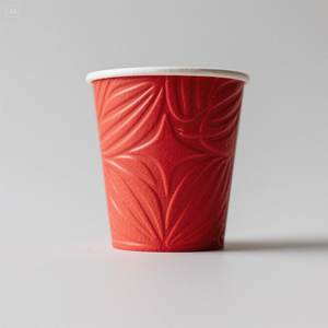 Taza de papel roja ecológica con diseño en relieve blanco 12 oz 50 paquetes desechables y elegantes - Product Image 2