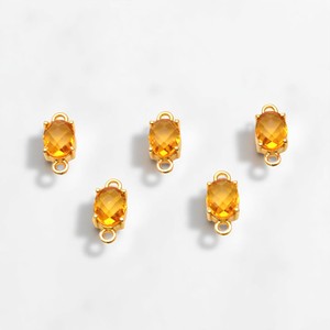 Oval Faceted 13x6mm <b>Citrine</b> Quartz Gemstone <b>Pendant</b> Sterling Silver Gold Plated Christian Bohemian Trendy Prong Setting - Product Image 1