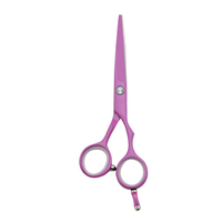 Kit de ciseaux de barbier personnalisés 6 pièces avec manche en acier rose, pour droitiers, en acier inoxydable, pour la coupe et l'éclaircissement des cheveux en salon