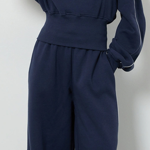 Ensemble de survêtement pour femme 2026 en mélange coton/polyester, confortable, doux et durable, coupe moderne, pantalon de jogging avec col rabattu - Product Image 3