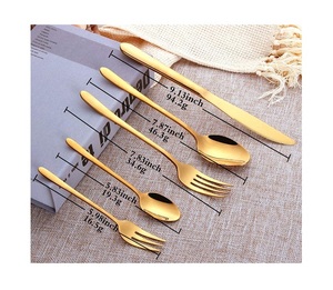 Utensilios de cocina Juego de cubiertos de metal Hotel Restaurante Hogar Regalo DE BODA Juego de cubiertos El mejor hogar Cubiertos de acero inoxidable Se - Product Image 1