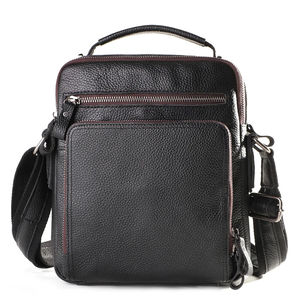 Unisex Genuine <b>Leather</b> <b>Crossbody</b> <b>Bag</b> Retro Business Style Large Capacity Portable Fashion Handbag with Zipper Closure - Product Image 1