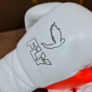Guantes de Boxeo de Piel Auténtica Transpirables Antideslizantes con Cordones Personalizados en Amarillo y Blanco, Diseño Nuevo, Último Modelo, OEM ODM - Product Image 5