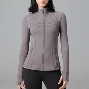 Chaqueta de Yoga de alta elasticidad para mujer, ropa deportiva para entrenamiento, gimnasio, Fitness, Top para correr de secado rápido, ropa deportiva de manga larga, chaqueta al por mayor - Product Image 1