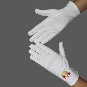 Guantes masónicos de algodón suave blanco masónico con guantes de brújula cuadrada Guantes masónicos de algodón orgánico 100 de alta calidad - Product Image 6