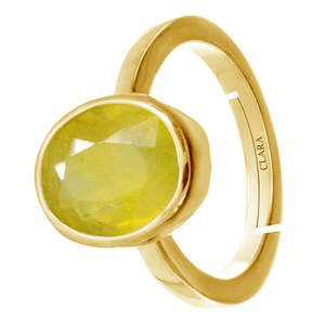 NOVAMART Fine Certified Natural Yellow Sapphire Pukhraj Gemstone <b>Rings</b> for Gift Occasions Wholesale Export - Product Image 2
