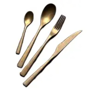 Set de couverts en acier inoxydable avec poignée noire pour la maison, la cuisine, l'hôtel et la salle à manger Collection de 5 couverts - Product Image 2