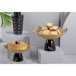 Ensemble de 2 bols à chocolat élégants et dorés pour servir le chocolat Décor de table de forme personnalisée Plateaux de serveur de chocolat - Product Image 5
