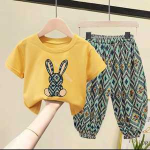 Fille 1 Sets Couleur Unie Volants Garniture T-Shirt Tops + Shorts Vacances Casual Set Summer Outdoor Clothes Cadeau - Product Image 3