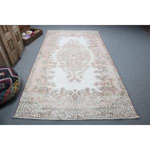 Tapis vintage 5,1 x 9,5 pieds, tapis turc, tapis en laine blanc patchwork - Product Image 1