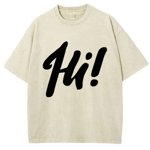 Vintage 100% algodón Boxy recortado ajuste corto longitud gráfico camisetas Streetwear DTG impresión hombres camisetas - Product Image 4