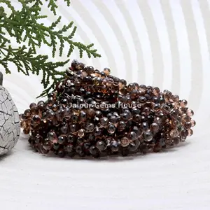 Bestseller Brown Smoky Quartz Facettierte Teardrop Form Lose Edelstein Perlen Strand Tropfen für die Herstellung von modischen Ohrringen Schmuck