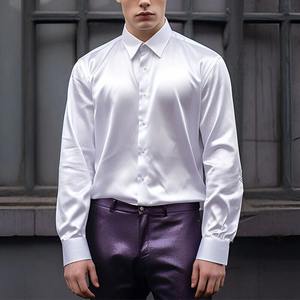 Tallas grandes para hombre Moda Manga larga para camisetas de polo Patrón sólido Tela de lona Precio al por mayor - Product Image 4