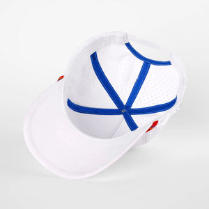<b>Waterproof</b> Performance Perforated 5-Panel Sporty Snapback Hat Unisex Custom White Polyester Rubber Patch Golf Baseball <b>Cap</b> - Product Image 2