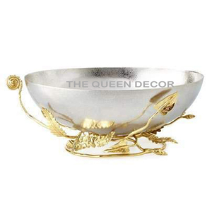 Top Trending Aluminum <b>Metal</b> Unique Shape Gold Antique Finished Wavy <b>Edge</b> Japanese Decorative Bowl for Elegant Dining Table - Product Image 5