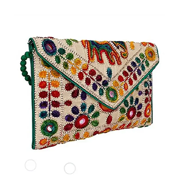 Printed Two Handle Handbag Use Cotton Shoulder Bags for Gifts Daily Wedding Favors Ethnic Fully Customizable For Girls