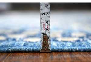 Tapis noué à la main bleu paon de haute qualité laine et soie brodées pour la prière pour les hôtels et les restaurants de salon - Product Image 6