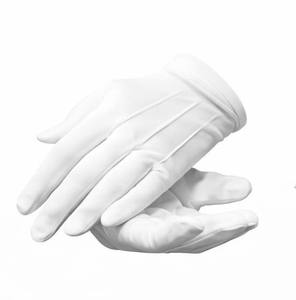Gants de cérémonie blancs en coton pour cérémonie et uniforme - Product Image 4