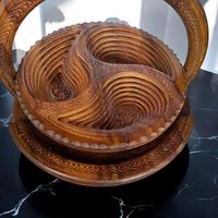 Kualitas Terbaik Resin epoksi buatan tangan dengan mangkuk mangkuk kayu mangga piring Salad desain Modern dan pesta pernikahan dari India