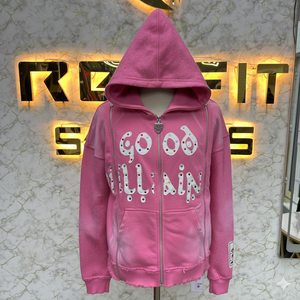 Venta superior Su propio logotipo más demandado Cremallera Sudadera con capucha Puff Impreso fábrica hecha precio barato sudaderas con capucha hombres sudaderas con capucha para hombres - Product Image 1