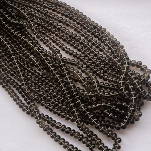 4mm 6mm 8mm 10mm Quartz fumé brun naturel lisse Rondelle perles de pierres précieuses brins prix de gros fabricant fabrication de bijoux - Product Image 3
