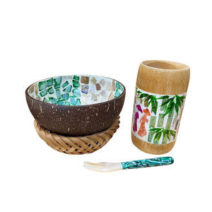 ชามมะพร้าวฝังโมเสคพร้อมหอยมุกเวียดนามส่งตรงจากโรงงานสำหรับใช้ในบ้านของที่ระลึกและร้านค้าปลีกที่เป็นมิตรกับสิ่งแวดล้อม - Product Image 6