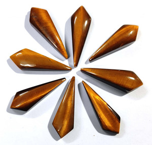 Piedra Preciosa Suelta de Primera Calidad, 7x21 mm, en Volumen, Cabujón Largo de Diseño, Gema Genuina de Ojo de Tigre para Engaste de Anillo - Product Image 1