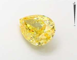 จี้เพชรรูปลูกแพร์ทรงหลวมได้รับการรับรอง HPHT จาก1.51ct โกลด์ลีฟเพชรสีเหลืองสดใสแบบแฟนซี - Product Image 2