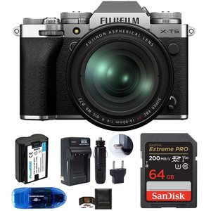 Silver Mirrorless Digital <b>Camera</b> with 16-80mm F/4 R OIS WR Zoom Lens 64GB SDXC Memory Card Spare Battery HD Features - Product Image 6