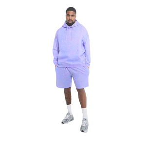 Conjunto personalizado de Sudadera con capucha y pantalones cortos para correr de gimnasio para hombre OEM, ropa deportiva de lana de alta calidad, ropa deportiva rosa de talla grande con logotipo - Product Image 2
