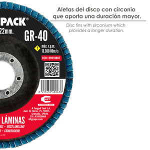 Disco Abrasivo a Lamelle in Acciaio Inox al Zirconio - Plus 115x22 mm. Grana 40 - Product Image 4