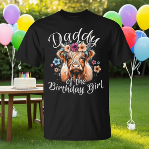 Camiseta Daddy Of The Birthday Girl Highland Cow - Product Image 3