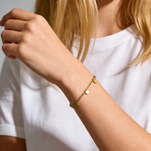 Pulsera de Acero Inoxidable 304 Chapada en Oro de 18K, Diseño Redondo, Electroplacado al Vacío, Hipoalergénica, Estilo Casual y Simple - Product Image 1