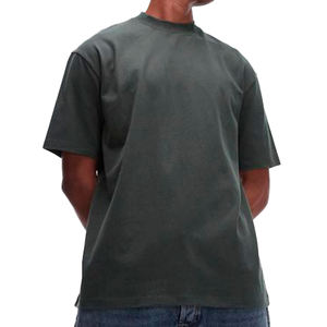 โรงงาน OEM ผลิตเสื้อยืดผู้ชายทรงโอเวอร์ไซส์ ผ้าคอตตอนหนา ตกไหล่ ปักลาย สไตล์สตรีทแวร์ - Product Image 5