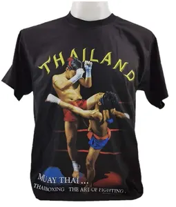 Thái Boxing Muay Thái XL Kích thước T-Shirt 100% cotton cổ điển phong cách ban đầu thiết kế đồ họa chất lượng cao cấp in ấn màn hình cổ tròn