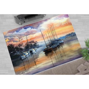 Alfombra con Diseño de Paisaje Costero: Fácil de Limpiar, Alfombra Suave con Vista al Mar, Alfombra Suave No Tejida - Product Image 3