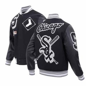 Vestes universitaires vintage Vêtements de sport blancs personnalisés pour hommes Veste unisexe avec bouton imprimé Logo Fleece brodée Lettermen Vente en gros - Product Image 1