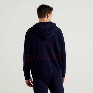 High Quality Men's Zipper <b>Hoodie</b> Embroidered Winter Thermal Streetwear Style Drop Shoulder Solid Pattern Print 100% Heavy Cotton - Product Image 3