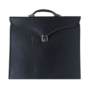 Delantal masónico bordado a máquina Estuche Cuero Negro Liso Personalizado Bordado Delantal Estuche - Product Image 4