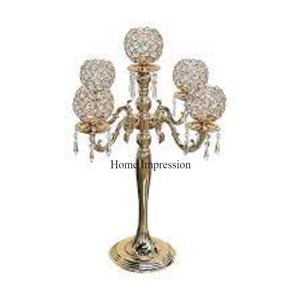 Look attrayant Royal Designer Plaqué Or Stand Avec Cristal Perlé Designer Chandelier Candélabre Festive & Parties - Product Image 1