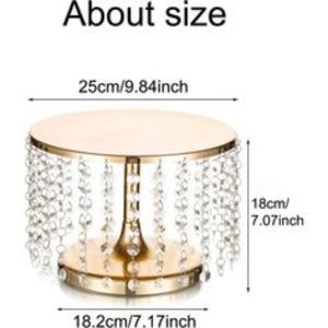 Support à gâteau en métal doré artistique Cadre robuste avec bords détaillés Vitrine élégante pour de délicieux desserts et gâteaux - Product Image 6